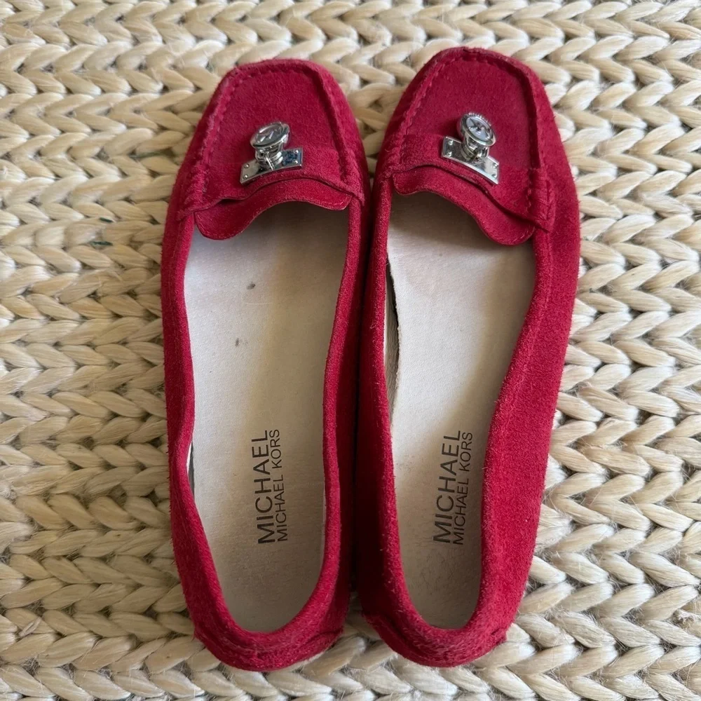 Michael Kors Red Suede Loafers Women’s Size 7